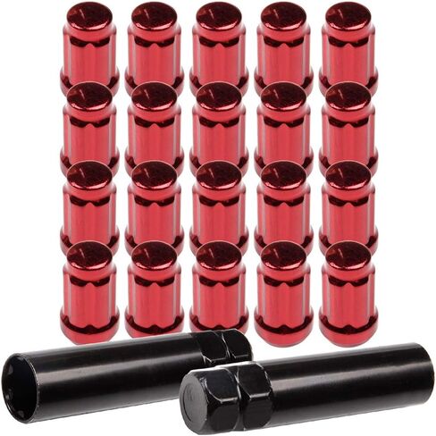 Scitoo 20pcs 12x1.5 مكسرات العروة العجلة طول 1.38 * 0.90 استبدال Lug Lug Lug بديل لـ Acura لـ Cadillac for Chevrolet for Ford for Lexus for Lincoln for Mazda for Toyota Oem Factory Red in Saudi Arabia
