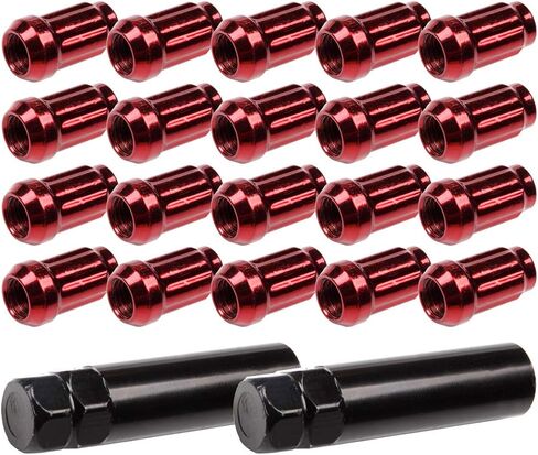 Scitoo 20pcs 12x1.5 مكسرات العروة العجلة طول 1.38 * 0.90 استبدال Lug Lug Lug بديل لـ Acura لـ Cadillac for Chevrolet for Ford for Lexus for Lincoln for Mazda for Toyota Oem Factory Red in Saudi Arabia