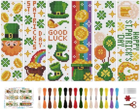 Beunitone 6 PCS Summer Cross Stitch Stitch Kits for Beginners Cocktail Sun Pattern text text cross Cross Schitch DIY Stampered Metsity with Book Lover Reader Conster 8'x2.4 '' in Kuwait