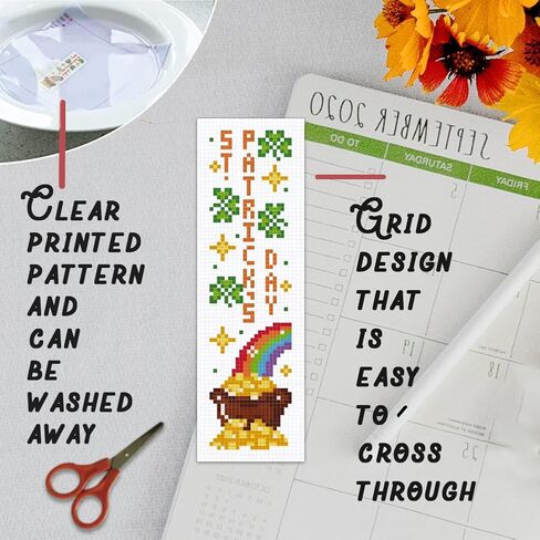 Beunitone 6 PCS Summer Cross Stitch Stitch Kits for Beginners Cocktail Sun Pattern text text cross Cross Schitch DIY Stampered Metsity with Book Lover Reader Conster 8'x2.4 '' in Kuwait