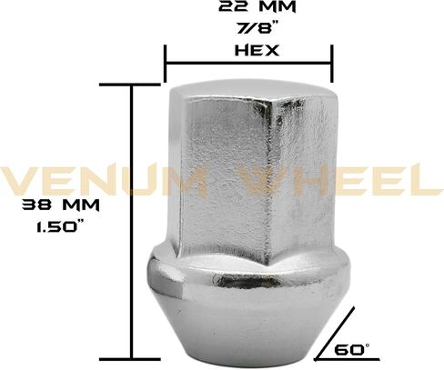 20 PC 2012-2018 RAM 1500 Truck OEM Chrome OEM Factory Lug Nuts | 14x1.5 | 22mm Hex | الكروم in Kuwait