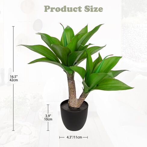 Briful 23.7'' Agave Plants Artificial Realistic Potted Faux Agave Plants 3 Agave Fake Plants in Black Pot Houseplant for Home Decor Indoor Outdoor Farmhouse in Saudi Arabia