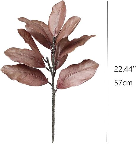 3Pcs Artificial Magnolia Leaves Stems Fake Magnolias Leaf Branches Faux Greenery Stems Real Touch Magnolia Leaves Branches for Indoor Outdoor Home Decor in Saudi Arabia