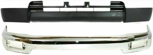 Front Bumper Chrome Steel + Lower Valance Primed + Brackets + Signal Lamps + Fillers Left Driver and Right Passenger Side Direct Replacement Compatible With Toyota 4Runner 1996-1998 in Saudi Arabia