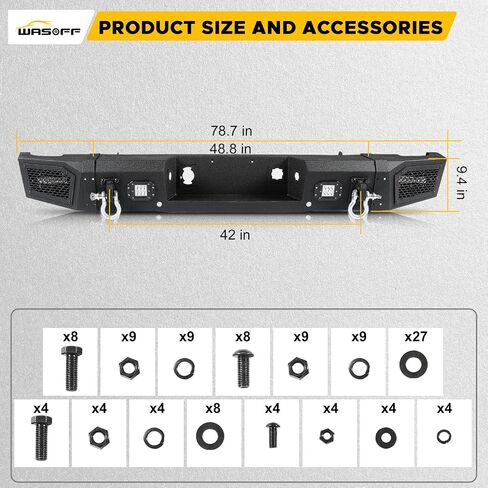 Steel Rear Bumper Fit for Chevy Silverado 2500 3500 HD 2011 2012 2013 2014 W/Sensor Holes 4 Lights and 2 D-Rings Heavy Duty Off Road Back Bumper in Saudi Arabia