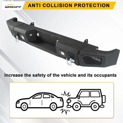 Steel Rear Bumper Fit for Chevy Silverado 2500 3500 HD 2011 2012 2013 2014 W/Sensor Holes 4 Lights and 2 D-Rings Heavy Duty Off Road Back Bumper in Saudi Arabia