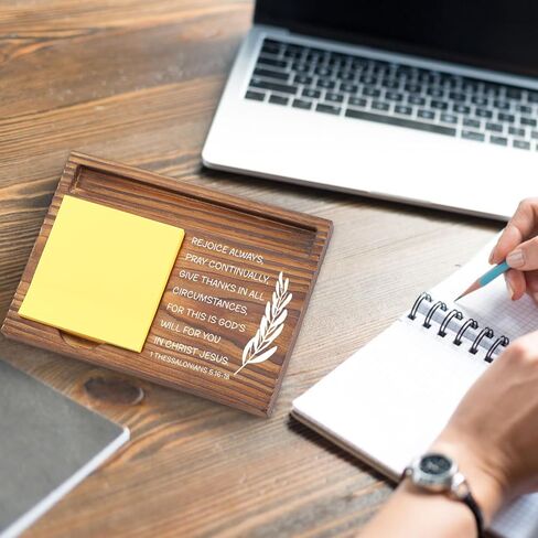 YODOCAMP Christian Desk Organizer, Bible Verse Sticky Note Holder, Psalm 95:1 Made to Worship, Religious Gifts for Christians, Pastors, Church Leaders, Believers TZP98 in Kuwait