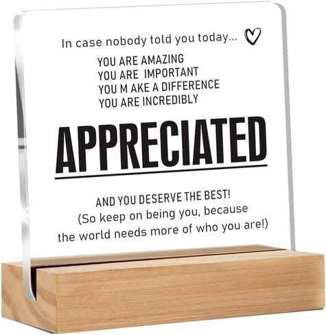 Appreciation Gifts for Employee Coworker, Thank You Gifts for Women Men, Motivational Office Decor Sign With Wooden Stand for Office Desk Table Shelf in Kuwait