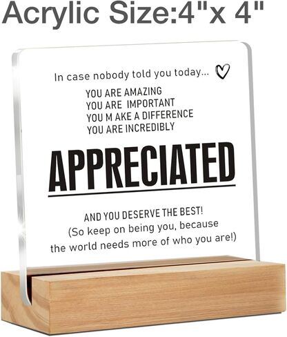 Appreciation Gifts for Employee Coworker, Thank You Gifts for Women Men, Motivational Office Decor Sign With Wooden Stand for Office Desk Table Shelf in Kuwait