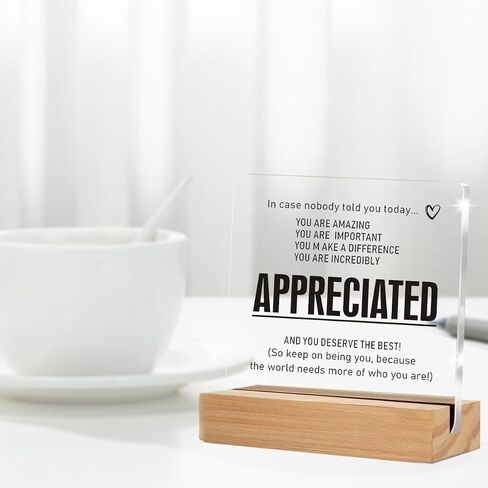 Appreciation Gifts for Employee Coworker, Thank You Gifts for Women Men, Motivational Office Decor Sign With Wooden Stand for Office Desk Table Shelf in Kuwait