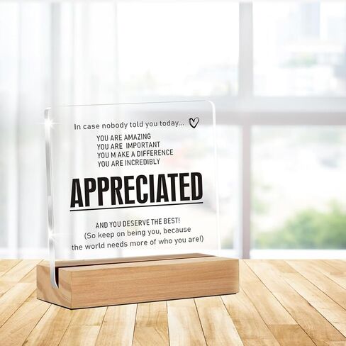 Appreciation Gifts for Employee Coworker, Thank You Gifts for Women Men, Motivational Office Decor Sign With Wooden Stand for Office Desk Table Shelf in Kuwait