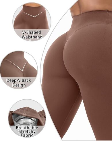 سروال ضيق Unthewe بدون درزات أمامية للنساء، سروال يوجا ناعم عالي الخصر للتمرين in Kuwait