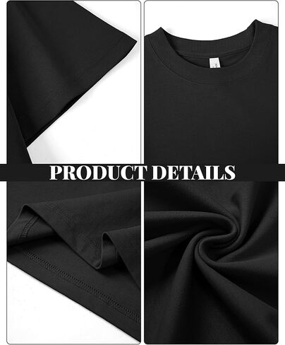 eadali 3 pcs القمصان الضخمة للرجال إسقاط الكتف الوزن الثقيل 280 جرام قطن فضفاضة تناسب الأكمام القصير غير الرسمي للرجال النساء in Kuwait