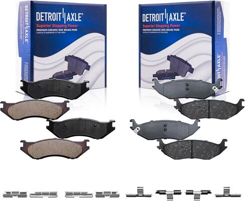 Detroit Axle - 4pc Brake Pads for 2004-2006 Dodge Durango 2002-2005 Ram 1500, 4 Front and Rear Ceramic Brake Pads Replacement in Saudi Arabia