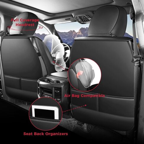 FREESOO Seat Covers for Dodge Ram 2019-2024 1500 Crew Cab New Body Faux Leather Seat Cover Limited Longhorn Rebel Laramie Big Horn Tradesman TRX Pickup Truck Seat Covers(BlackBrown) in Saudi Arabia