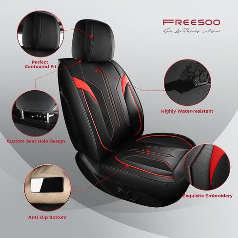 FREESOO Seat Covers for Dodge Ram 2019-2024 1500 Crew Cab New Body Faux Leather Seat Cover Limited Longhorn Rebel Laramie Big Horn Tradesman TRX Pickup Truck Seat Covers(BlackBrown) in Saudi Arabia