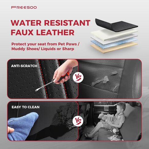FREESOO Seat Covers for Dodge Ram 2019-2024 1500 Crew Cab New Body Faux Leather Seat Cover Limited Longhorn Rebel Laramie Big Horn Tradesman TRX Pickup Truck Seat Covers(BlackBrown) in Saudi Arabia