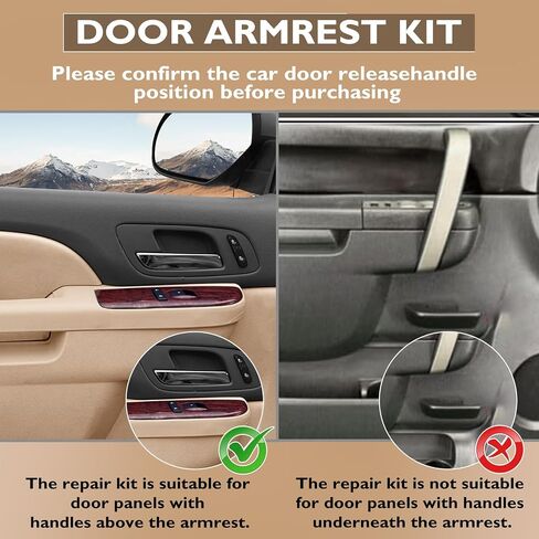 80995 Left Front Driver Side Armrest Repair with Door Release Handle Above Armrest Fit for 2010-2014 GMC Yukon Sierra,Chevrolet Silverado Suburban Avalanche Tahoe 27In Brown in Saudi Arabia