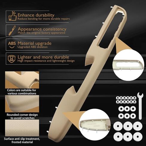 80995 Left Front Driver Side Armrest Repair with Door Release Handle Above Armrest Fit for 2010-2014 GMC Yukon Sierra,Chevrolet Silverado Suburban Avalanche Tahoe 27In Brown in Saudi Arabia