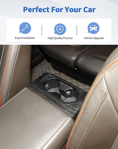 ABS Carbon Fiber Gear Armrest Rear Cup Holder Trim for Ford F150 2015 2016 2017 2018 2019 2020 in Kuwait