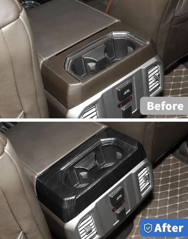 ABS Carbon Fiber Gear Armrest Rear Cup Holder Trim for Ford F150 2015 2016 2017 2018 2019 2020 in Kuwait