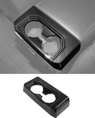 ABS Carbon Fiber Gear Armrest Rear Cup Holder Trim for Ford F150 2015 2016 2017 2018 2019 2020 in Kuwait
