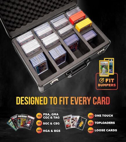 SLAB ARMOR 160+ 4 Row Psa Graded Card Storage Box Graded Card Case Psa Slab Case for Graded Cards Psa Card Case Baseball Card Cases for Sports Cards Storage Sports Card Case (BLACK) in Saudi Arabia