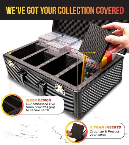 SLAB ARMOR 160+ 4 Row Psa Graded Card Storage Box Graded Card Case Psa Slab Case for Graded Cards Psa Card Case Baseball Card Cases for Sports Cards Storage Sports Card Case (BLACK) in Saudi Arabia