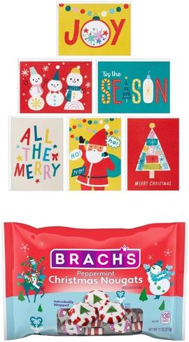 Hallmark Festive Fun Boxed Christmas Card Assortment (36 Cards and Envelopes) Red, Green, Yellow, Snowmen, Santa in Saudi Arabia