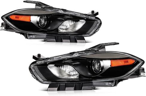 تجميع المصباح الأمامي السائق والركاب من أجل 2013-2016 ل Dodge Dart Black Housing Amber Reflector Assembly Pair Placembly 68085141AL CH2502240 in Kuwait