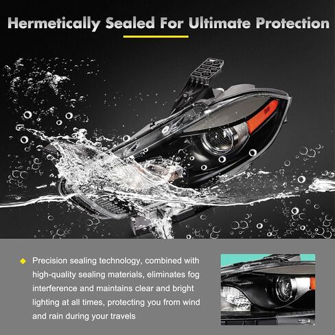 تجميع المصباح الأمامي السائق والركاب من أجل 2013-2016 ل Dodge Dart Black Housing Amber Reflector Assembly Pair Placembly 68085141AL CH2502240 in Kuwait
