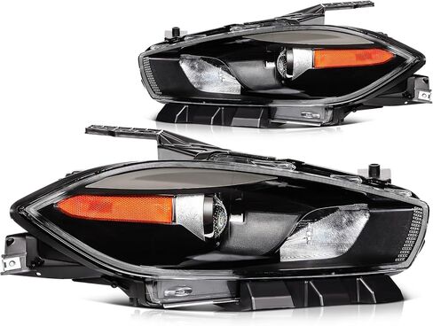 تجميع المصباح الأمامي السائق والركاب من أجل 2013-2016 ل Dodge Dart Black Housing Amber Reflector Assembly Pair Placembly 68085141AL CH2502240 in Kuwait