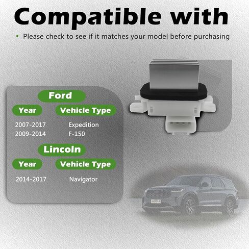 Manual Manual Manual AC Module HVAC BLOWER MOTOR RESTOR متوافق مع Ford 2009-2017 Expedition / 2009-2014 F-150-for Lincoln 2014-2017 يستبدل Navigator BL3Z19E624A (09 10 11 12 13 14 15 16 17) in Kuwait