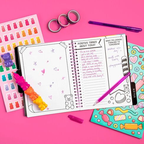Fashion Angels Funny Foods Graphic Journaling Set - Includes 1 Tabbed Sketchbook, 2 Sticker Sheets, 6 Scented Markers and 3 Rolls of Tape, Cute Foods Stationery Set - for Ages 8+ in Kuwait