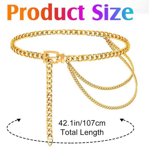 Nicute Silver Waist Chain Metal Chain Belts Chunky Dress Belt Accessories for Women in Saudi Arabia