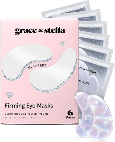grace & stella Under Eye Patches for Puffy Eyes and Dark Circles (Retinol, 24 Pairs) Restoring Gel Under Eye Masks with Hyaluronic Acid - Vegan Cruelty-Free Skincare Birthday Gifts for Women in Saudi Arabia