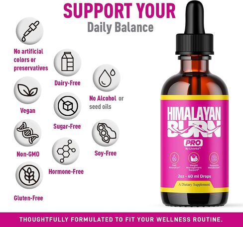 (2 Pack) Himalayan Burn Pro Drops - HimalayanBurn Pro Advanced Formula Liquid Supplement, Himalayan Burn Pink Salt Health & Wellness, Himalayanburn Pro Daily Wellness Support, 2 Bottles for 2 Months in Saudi Arabia