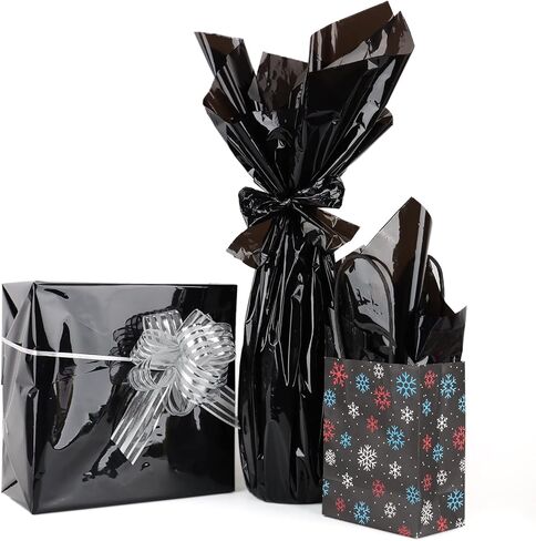 Clear Cellophane Wrap Roll-Plastic Gift Wrapping Paper 148ft x 34 inches, Transparent Paper Wrap Roll 3 Mil Thick for Floral Bouquets, Flower Paper Wrapping for Hampers, Baskets, Treats, Arts & Crafts in Kuwait