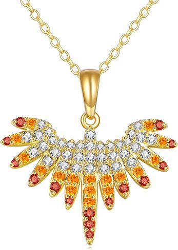 KECHO 14K Solid Gold Phoenix Necklace Real Gold Pendant Nirvana Rebirth Jewelry Gifts for Women in Saudi Arabia