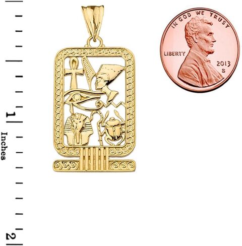 Exquisite 10k Yellow Gold Ancient Egyptian Cartouche Pendant in Saudi Arabia