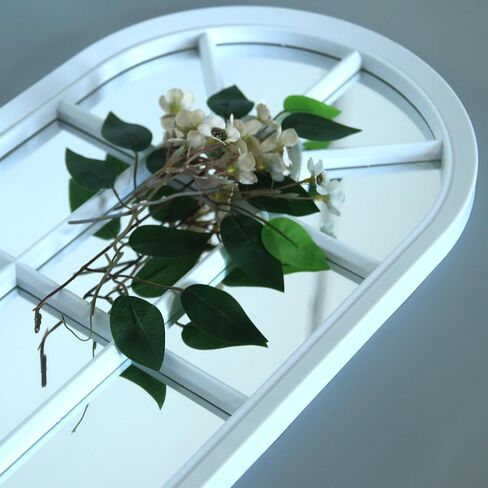 Arched Window Wall Mirror Decorative Mirror for Bathroom, Bedroom, Living Room, Entryway (White, 28 * 14.2 * 1) in Saudi Arabia