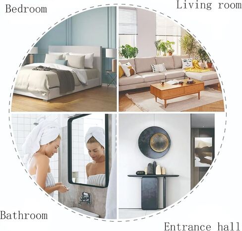Arched Window Wall Mirror Decorative Mirror for Bathroom, Bedroom, Living Room, Entryway (White, 28 * 14.2 * 1) in Saudi Arabia
