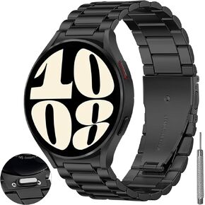 kitway Stainless Steel Band Compatible with Samsung Galaxy Watch 6, 5, 4 Band 40mm 44mm, Watch 6 Band Classic 43mm 47mm, Watch 5 Pro 45mm, No Gap Band Men Solid Stainless Steel