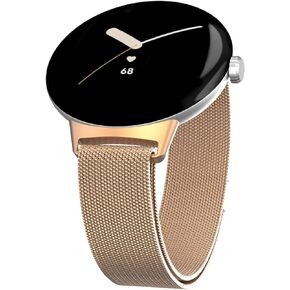 HASDON Band Compatible with Google Pixel Watch, Durable Adjustable Stainless Steel Mesh Loop Magnetic Clasp Replacement for Google Pixel Watch Band for Women Men