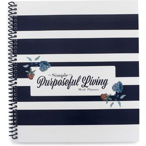 Large Spiral-Bound Weekly Meal Prep Planner Notebook – Full-Year Organizer with Laminated Covers, Tear-Off Grocery Lists, Food Journal, Menu Calendar, and Budget Tool