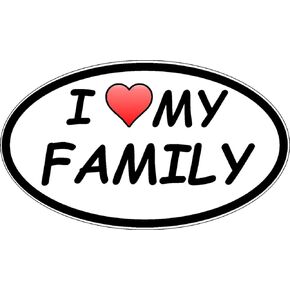 ملصق I Love My Family ملصق بيضاوي مقاس 3 × 5 بوصة، ملصق ممتص للصدمات، بيرة، ملصق مضحك