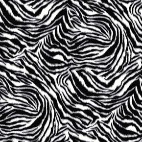 Texco Inc جلد الحيوان/نمط الحمار الوحشي نسيج شبكي بولي قوي/مطبوعات متماسكة قابلة للتمدد في 4 اتجاهات، ملابس رياضية، قماش DIY، أبيض أسود 1 ياردة in Kuwait