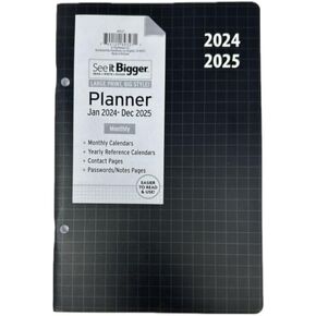 مخطط شهري للمنزل/المكتب من PlanAhead لمدة عامين، يناير 2024 - ديسمبر 2025، متوسط ​​- 6 × 9 بوصات (أسود)