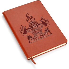 LBWCER Firefighter Leather Notebook Gift for Coworker Firefighter Graduation Gift Fire Hero Gift Fire Department Themed Notebook Firefighter Gifts for Men (FIRE DEPT)