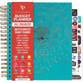 Legend Budget Planner & Monthly Bill Organizer with Pockets – Home Finance & Expense Tracker – Notebook for Household Budgeting (Periwinkle)